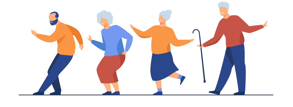 Elderly people illustrated